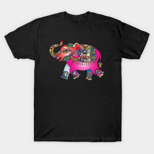 Elephant Colorful Pink T-Shirt